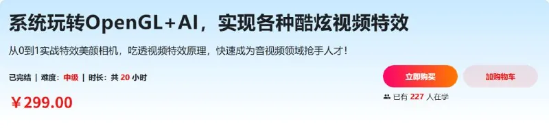 系统玩转OpenGL+AI实现各种酷炫视频特效net 网络资源